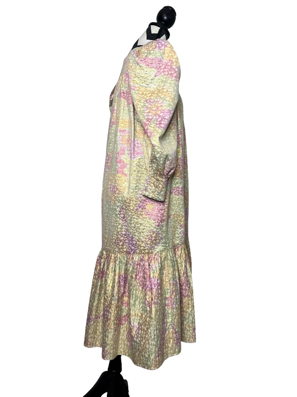 Mr. Larkin Pastel Ethereal Fairy Coquette Metallic Ode Sz S Midi Dress - Picture 12 of 15